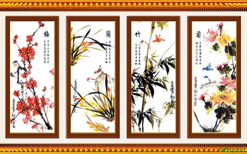 Tranh tứ quý MTQ-013